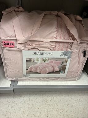 Shabby Chic Soft Pink Ruched Comforter Set